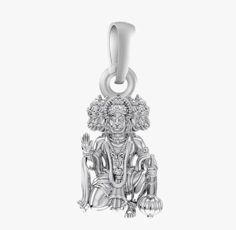 Akshat Sapphire Sterling Silver Panchmukhi Hanuman Locket